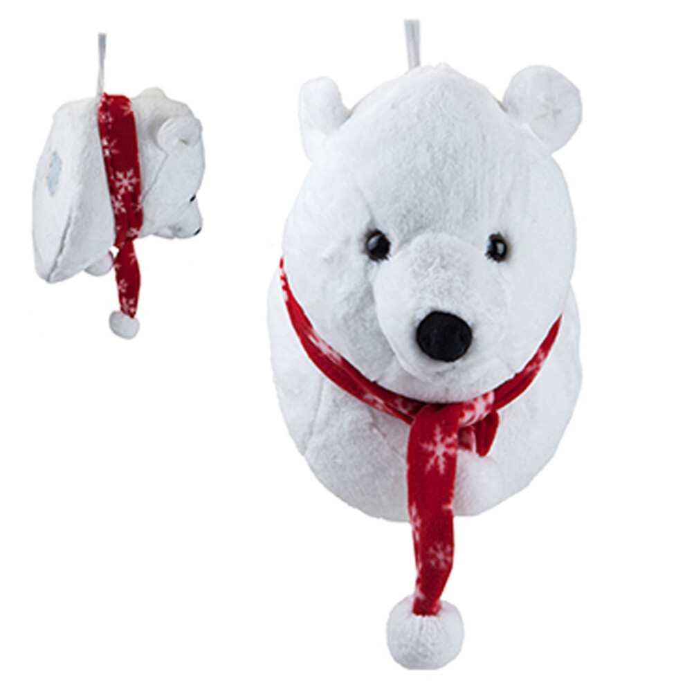 Christmas 35cm Singing Polar Bear Head with Moving Mouth