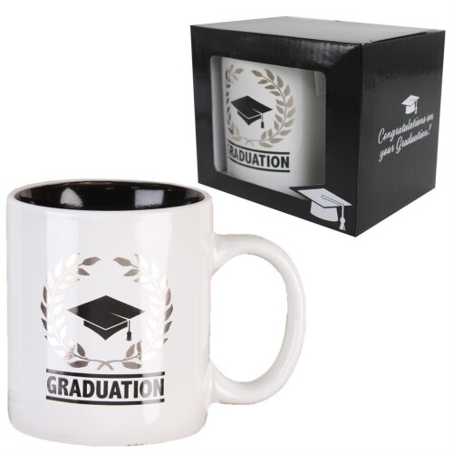 WIDDOP and Co. Gift Boxed White & Black Mug - Graduation - CM314