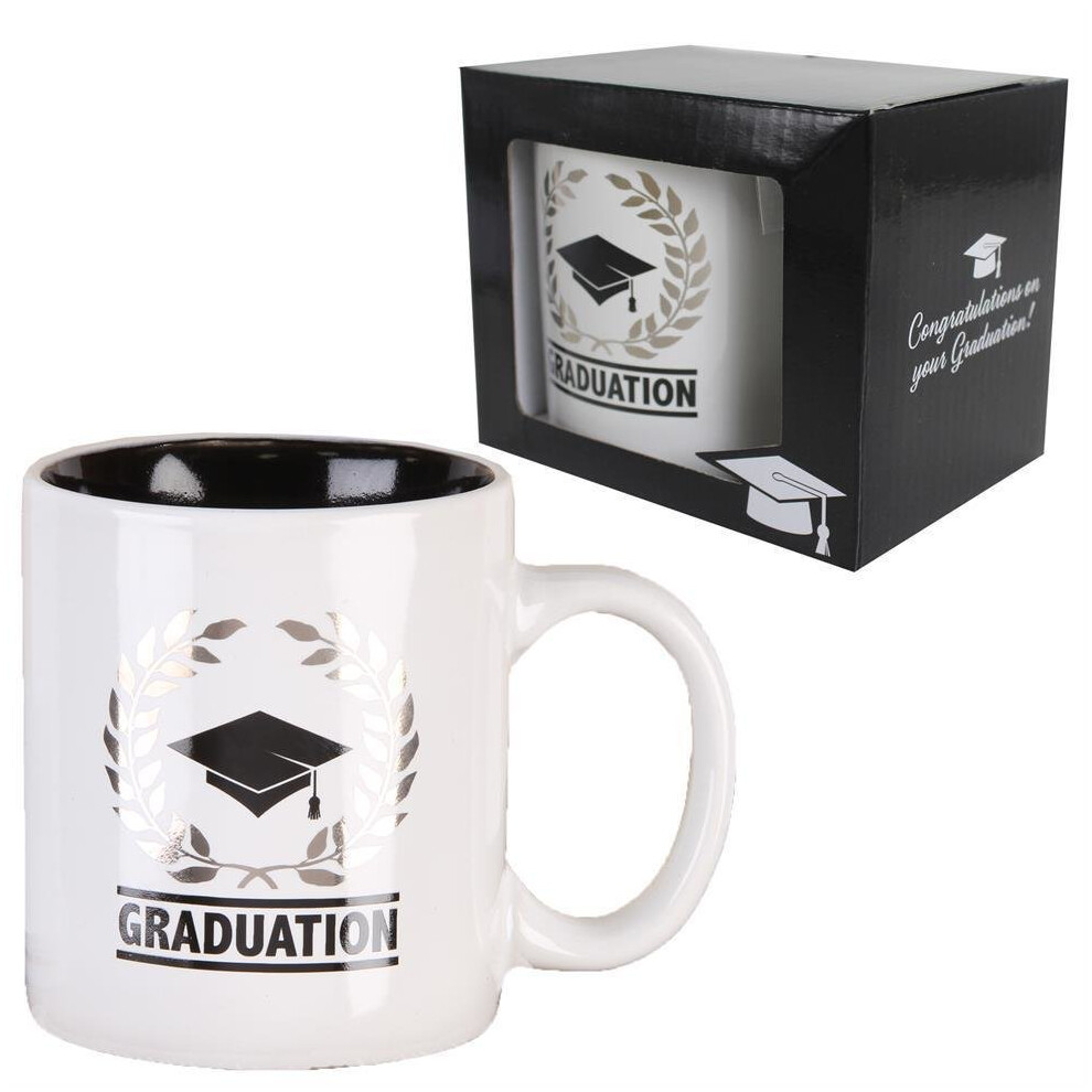 Gift Boxed White & Black Mug - Graduation - CM314