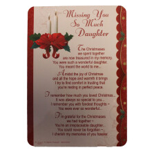 In Loving Memory Open Graveside Christmas Memorial Card - Missing You Daughter