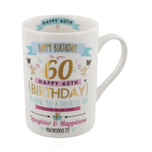 Pink & Gold Signography Range Birthday Mug - 60th Birthday