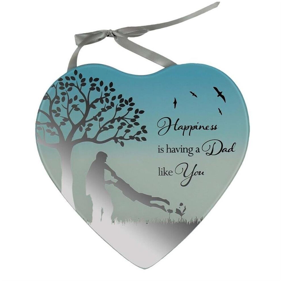 Reflections Mirror Glass Hanging Heart Plaque Gift Â Dad like you