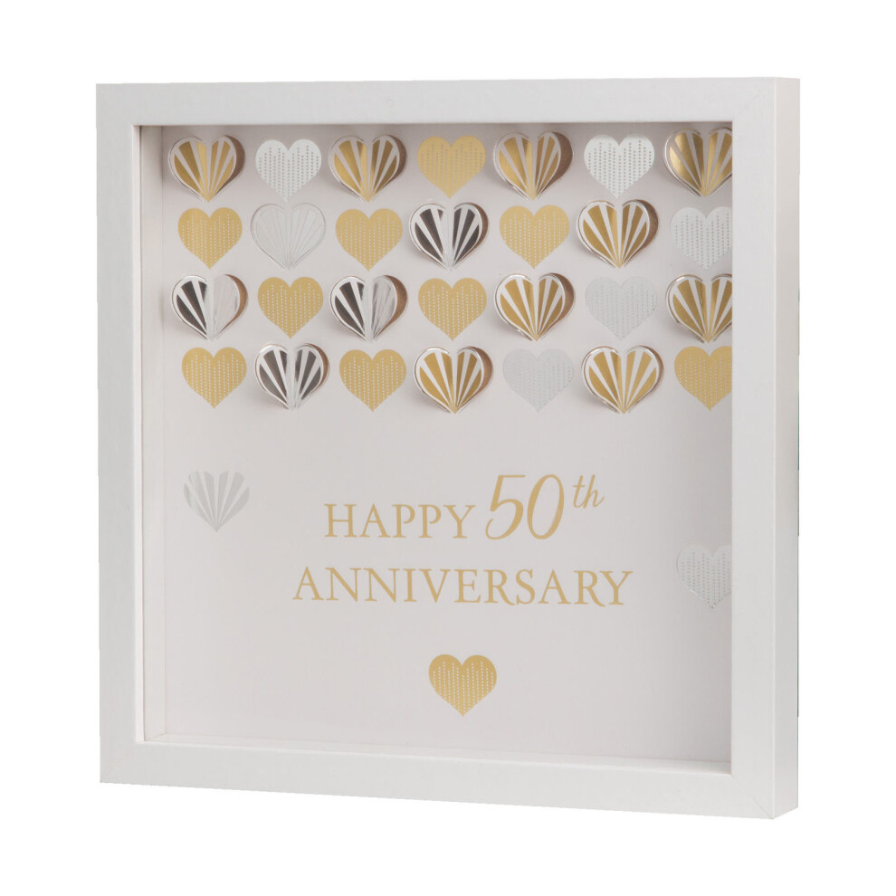 Celebrations White MDF Framed Wall Plaque - 50th Golden Anniversary