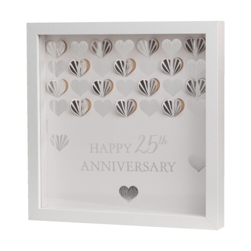 Celebrations Celebrations White MDF Framed Wall Plaque - 25th Silver Anniversary