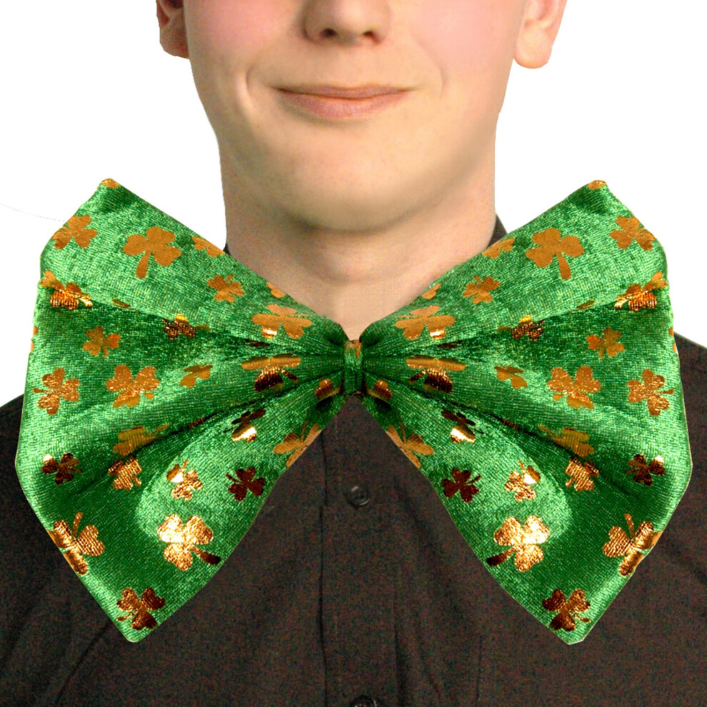St Patricks Day - Party Dress Up - Green Shamrock Bow Tie
