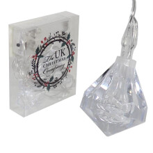10 Acrylic Warm White LED Battery Droplet Lights - Christmas Decoration
