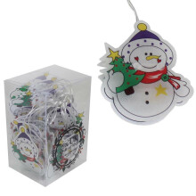 10 Warm White LED Snowman Battery Lights Christmas Decoration
