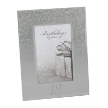 Silver Glitter & Mirror 4'x6' Photo Frame with Number - 18th Birthday