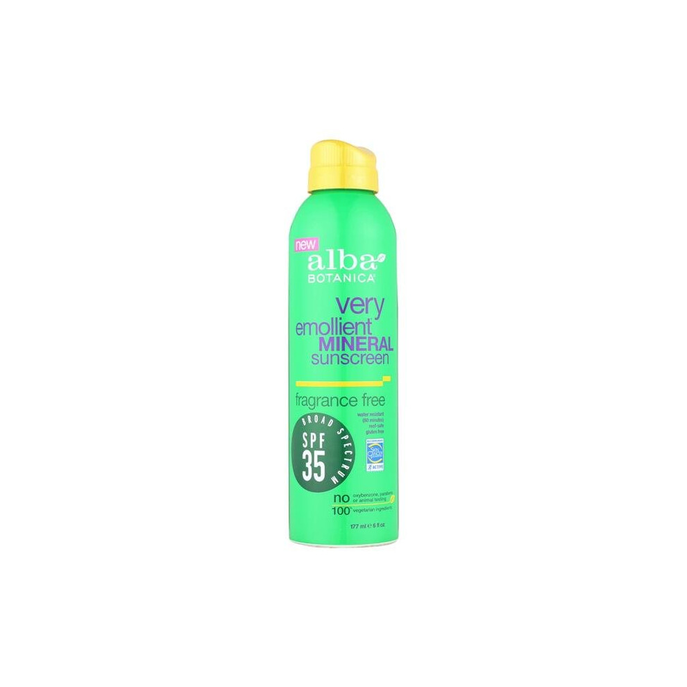 Alba Botanica 1794460 6 Oz Mineral Sunscreen Spray - Fragrance Free