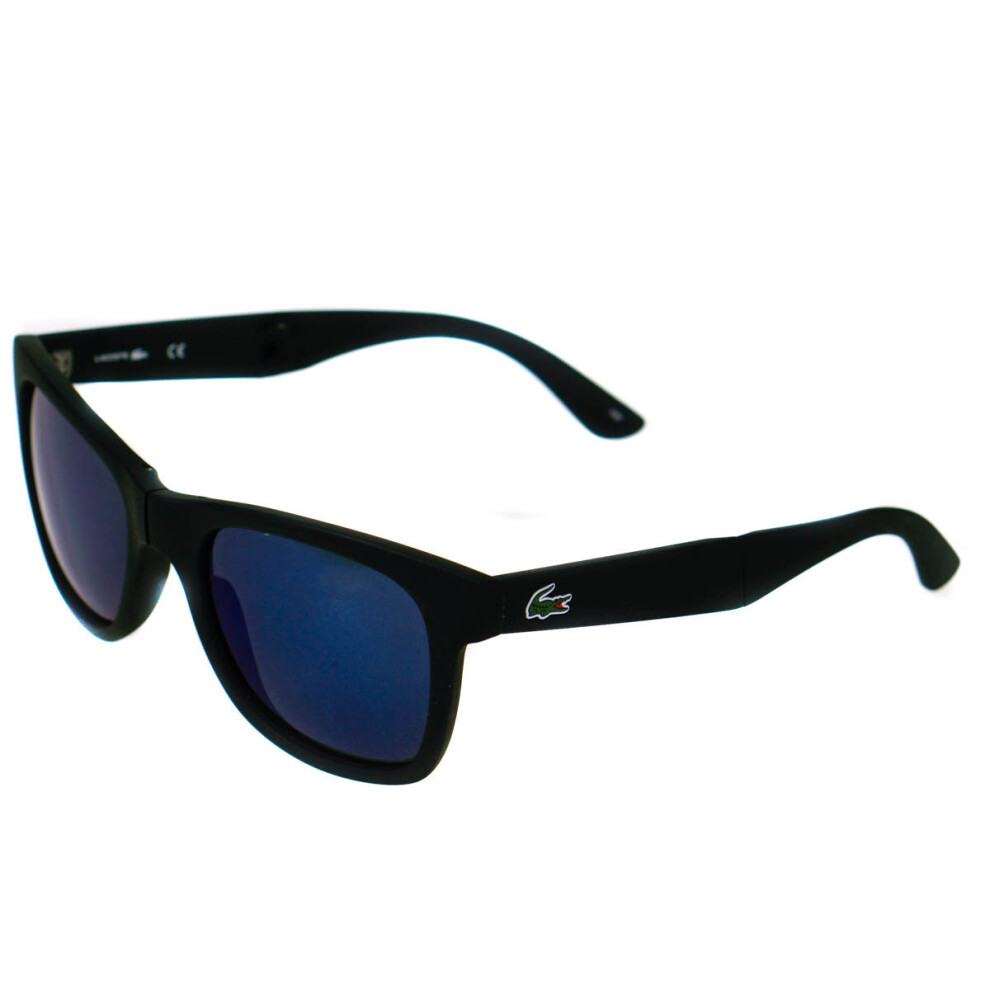 Lacoste Folding Matte Sunglasses L778s - Blue Lens, Pocket-Ready, Compact Foldable Frame Black