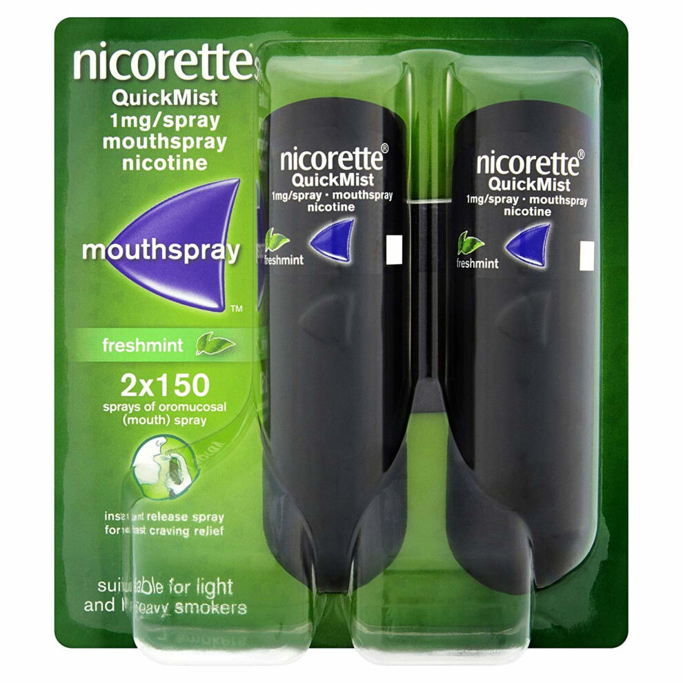 Nicorette QuickMist Mouth Spray Duo Pack Freshmint 1mg