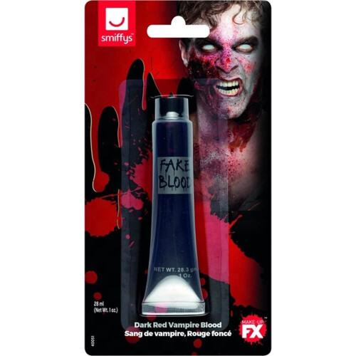 Smiffy's Vampire Blood Dark Red Tube 28ml/1 oz, Halloween Facepaint/Makeup