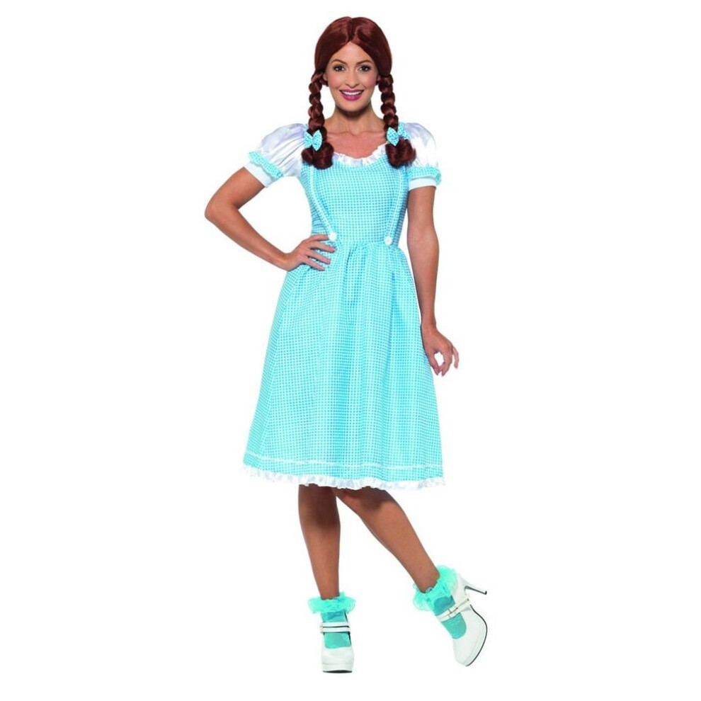 Smiffy's Dorothy Kansas Country Girl Costume,Wizard Of Oz Fancy Dress,Uk Size 16-18 Blue