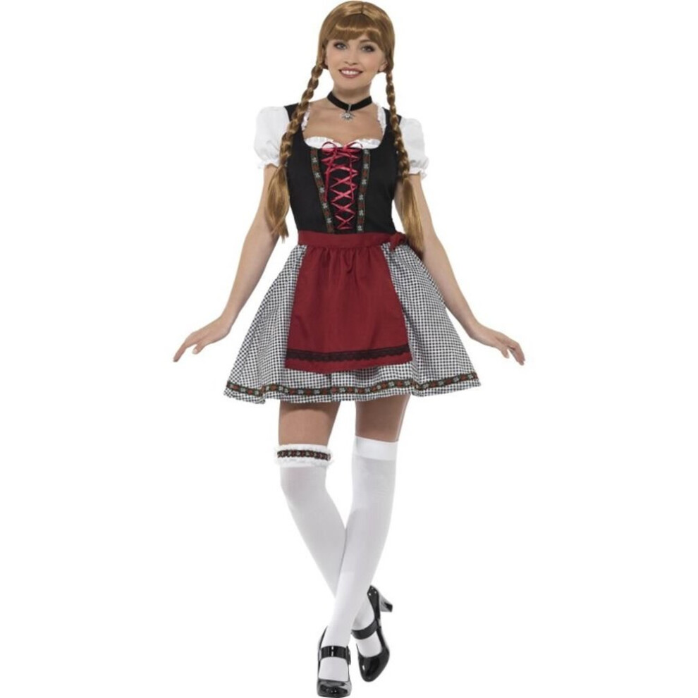 Smiffy's Flirty Fraulein Bavarian Costume, Oktoberfest Festival Fancy Dress, Uk 12-14 Black