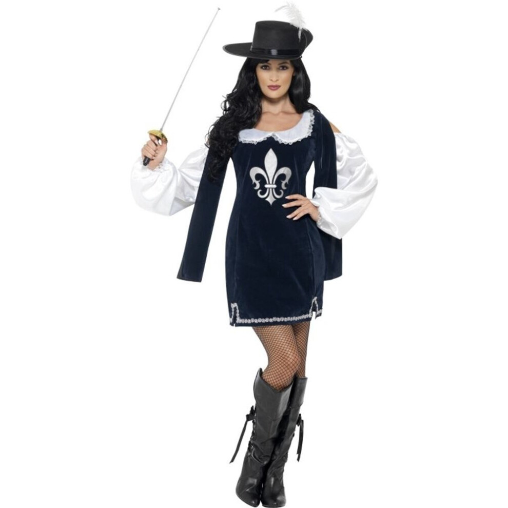 Smiffy's Musketeer Female Costume, Uk 8-10 Blue