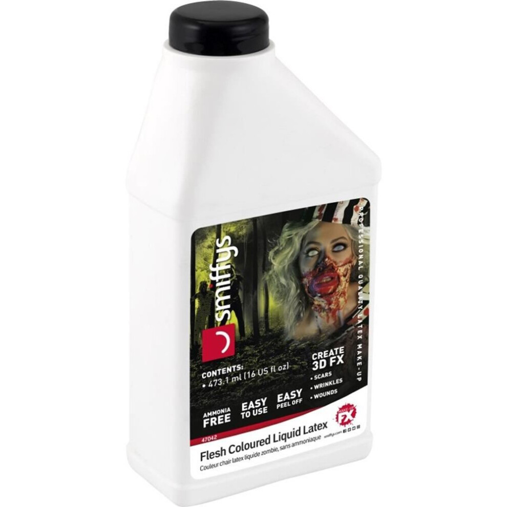 Zombie Liquid Latex, Low Ammonia, Flesh, 473.17ml/16 US fl.oz
