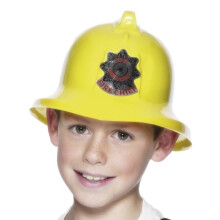 Yellow firefighter helmet