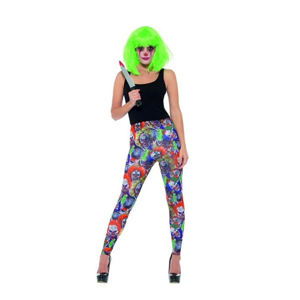 Creepy Clown Leggings, Halloween Cirque Sinister Fancy Dress, UK Size 4-6