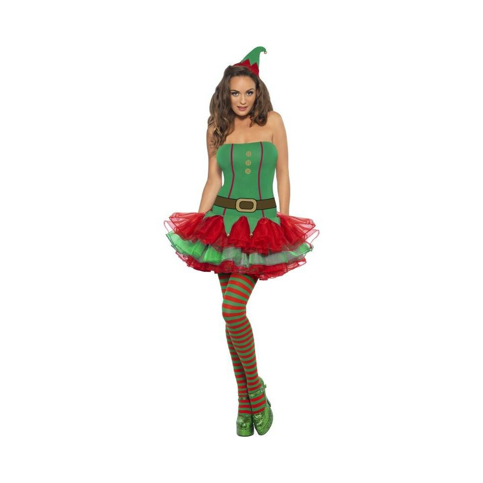 Smiffy's Fever Elf Costume, Uk Dress 4-6 Green
