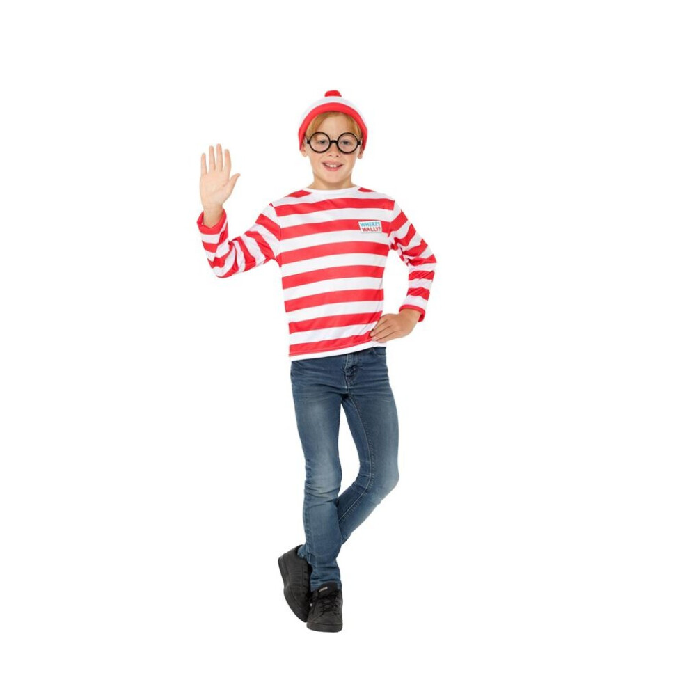 Smiffy's Where's Wally? Instant Kit Licensed Fancy Dress,Large Age 10-12 White
