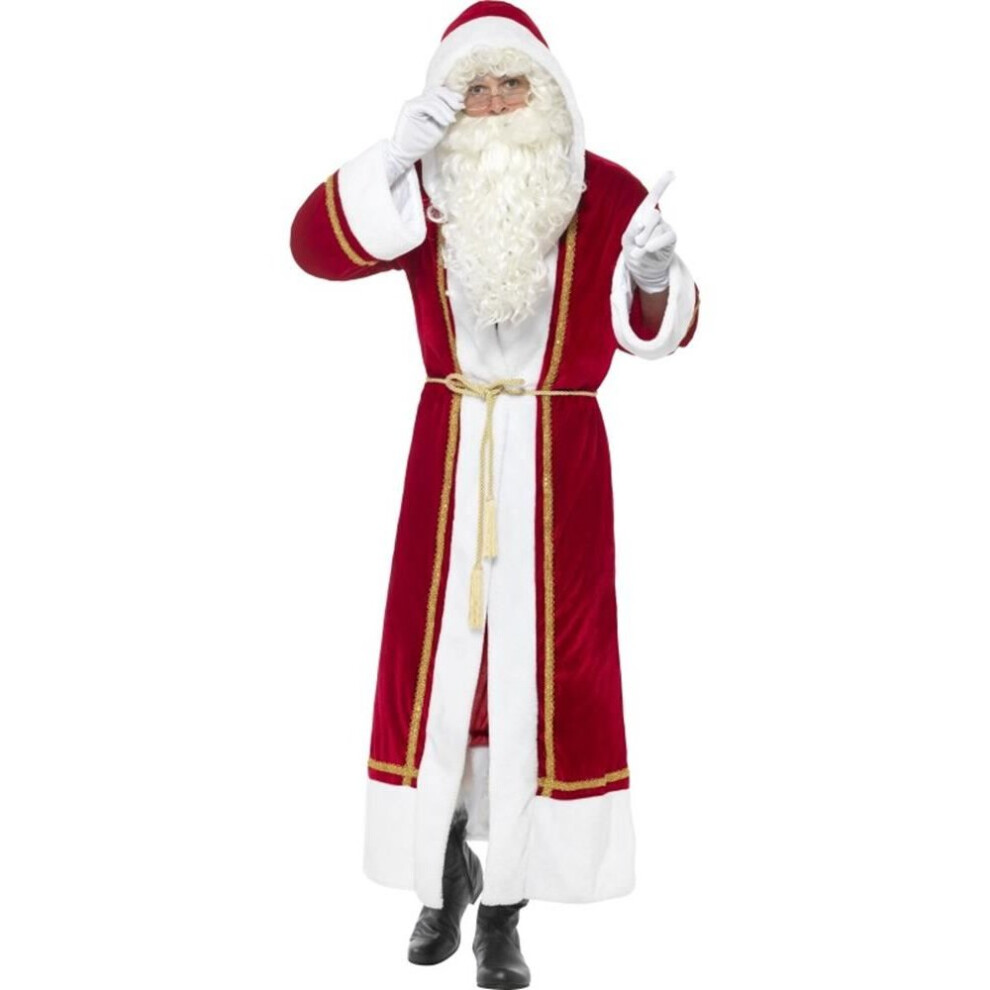 Deluxe Santa Cloak, Christmas Adult Fancy Dress, up to 44"