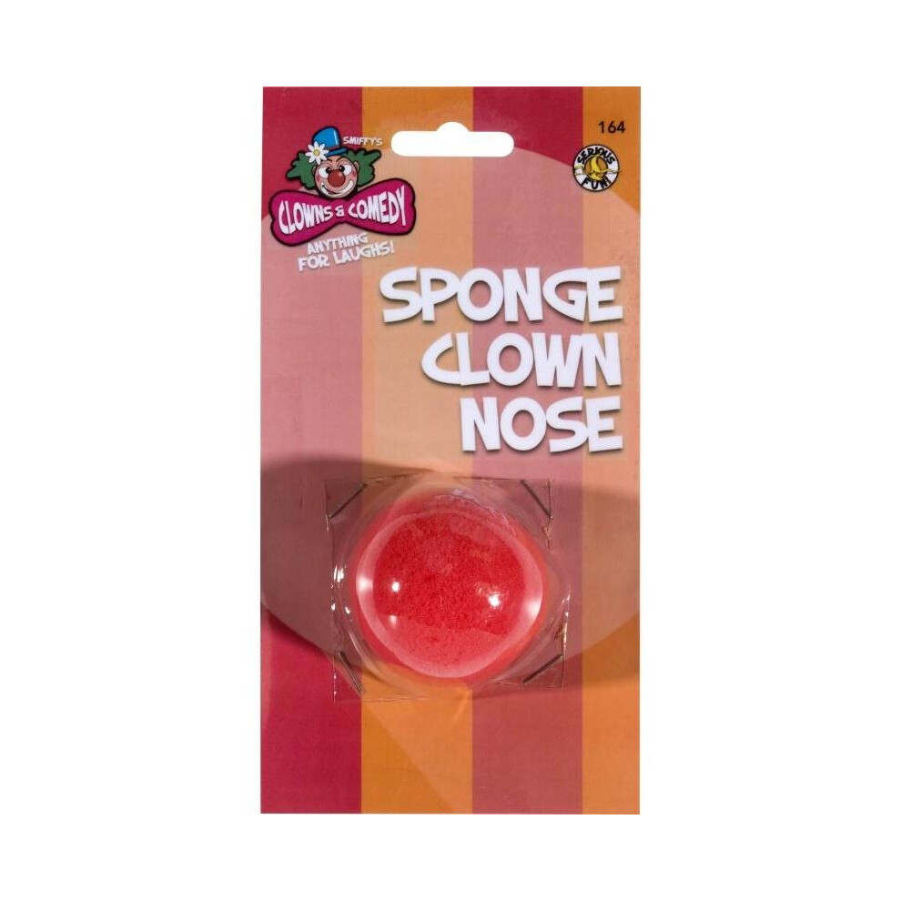 Smiffy's Clown Nose - Red Sponge Costume Nose, Fun Party Accessory (164)