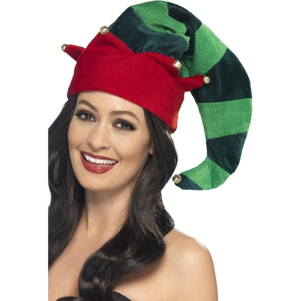 Smiffy's Plush Elf Hat, Green