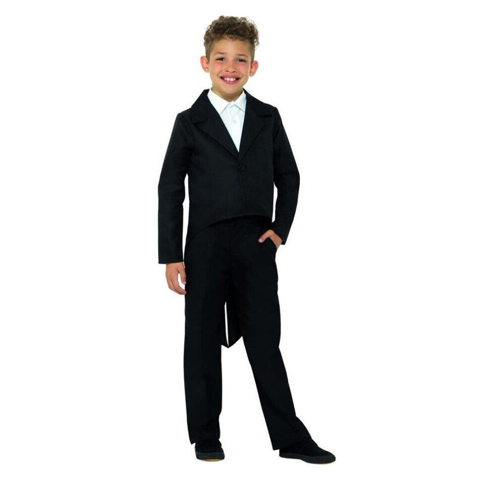 Black Tailcoat, Dance/Ringmaster/Showman, Fancy Dress, Large Age 10-12