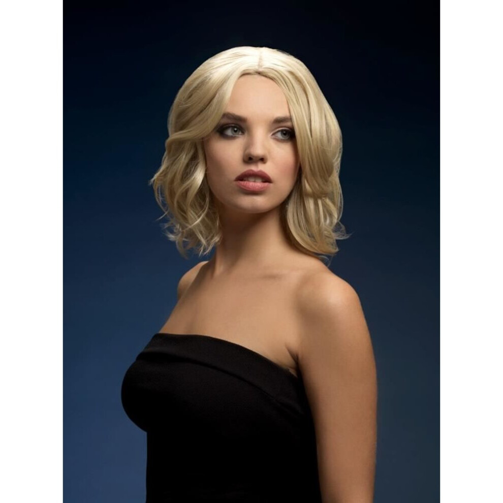Smiffy's Fever Olivia Wig Dark Blonde Soft Wave Bob 13Inch/33Cm,Fever Wigs Yellow