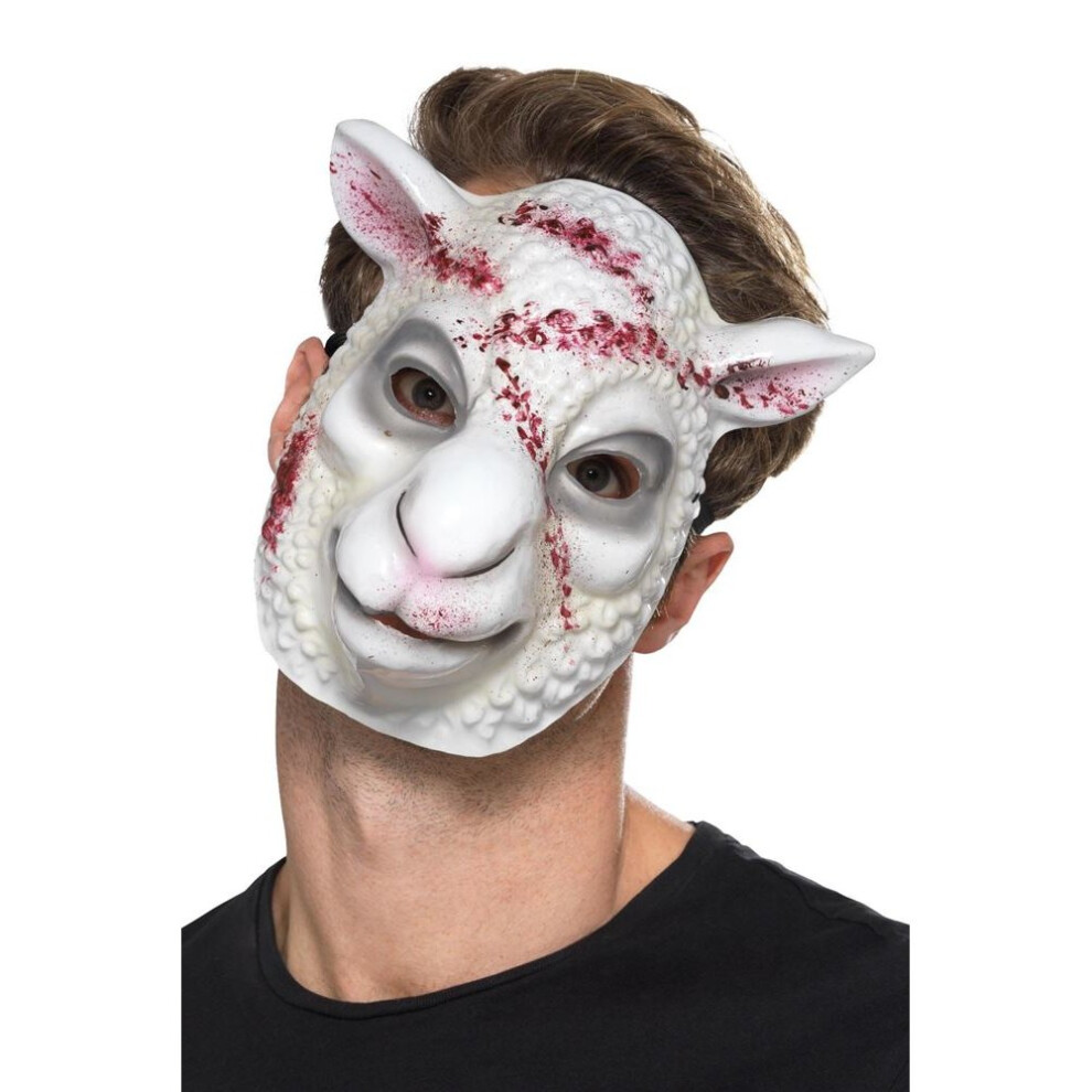 Evil Sheep Killer Mask White, Halloween Fancy Dress Accessories, One Size