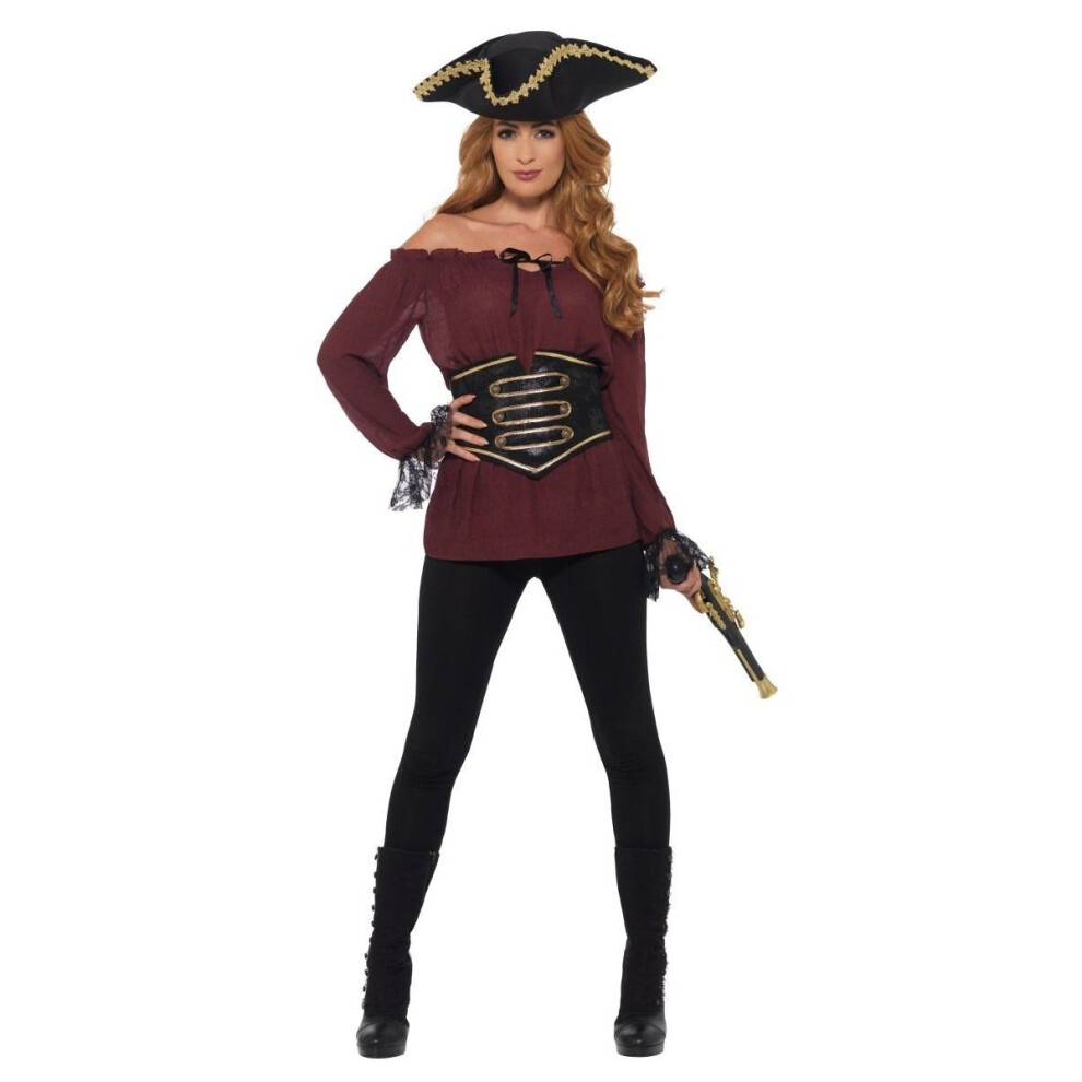 Deluxe Pirate Shirt, Ladies, Pirate Fancy Dress, UK Size 16-18