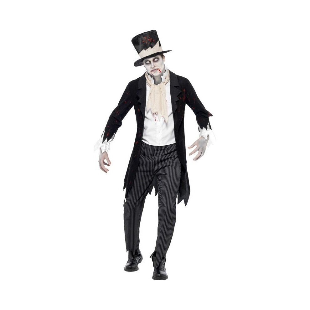 Till Death Do Us Part Zombie Groom Costume, Chest 42"-44", Leg Inseam 33"