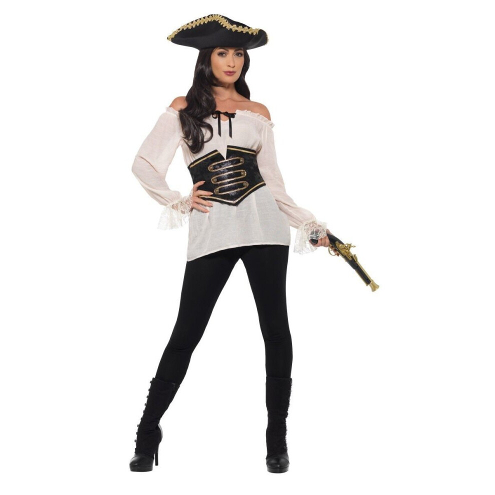 Deluxe Pirate Shirt, Ladies, Pirate Fancy Dress, UK Size 8-10