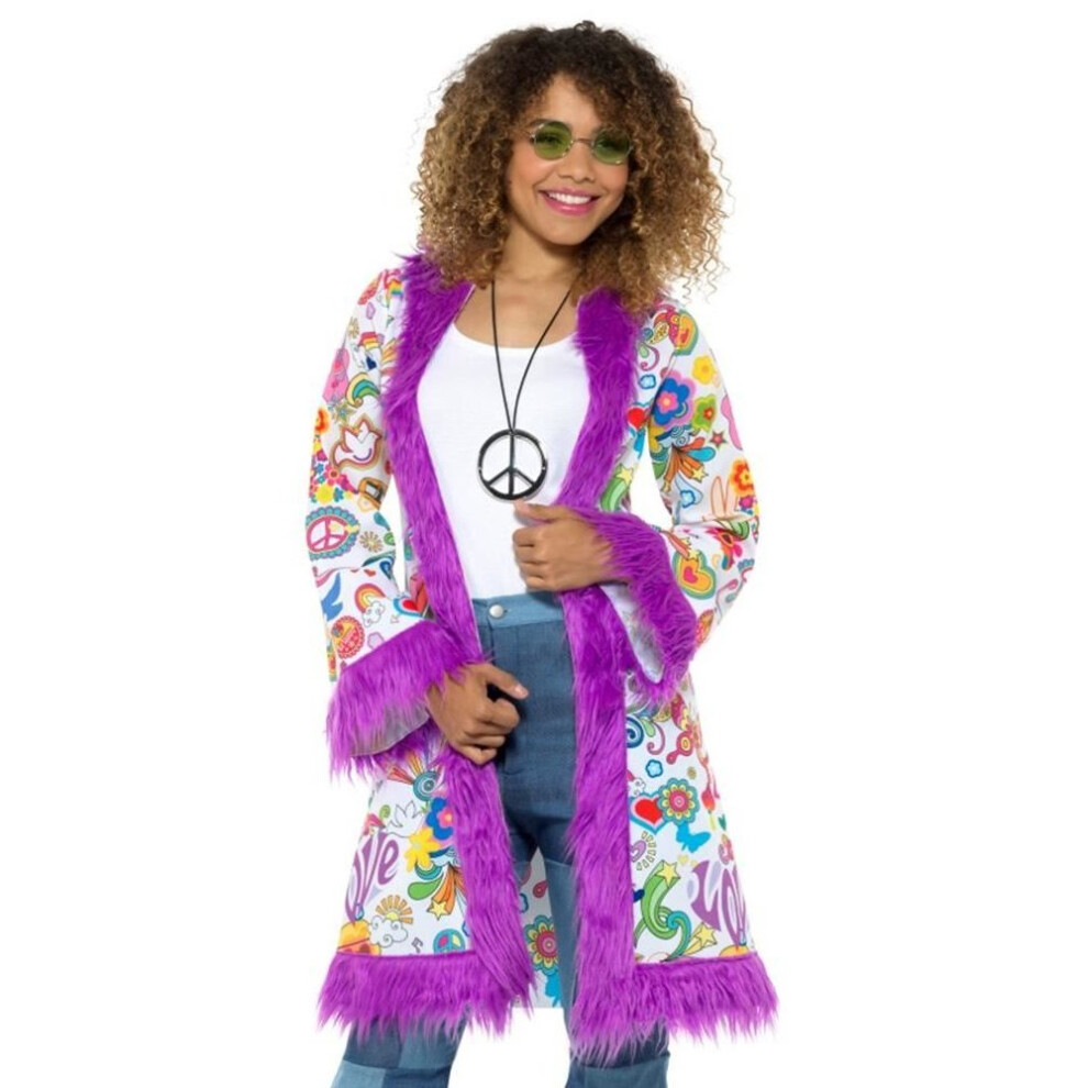 60s Groovy Hippie Coat, 1960's Groovy Fancy Dress, UK Size 8-14