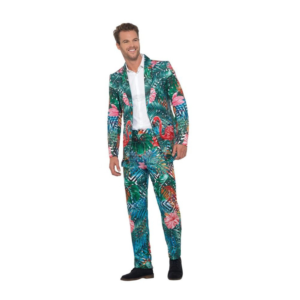 Smiffy's Hawaiian Tropical Flamingo Suit,Hawaiian Luau Fancy Dress, Large Multicoloured