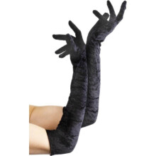 Velveteen Gloves Black, One Size