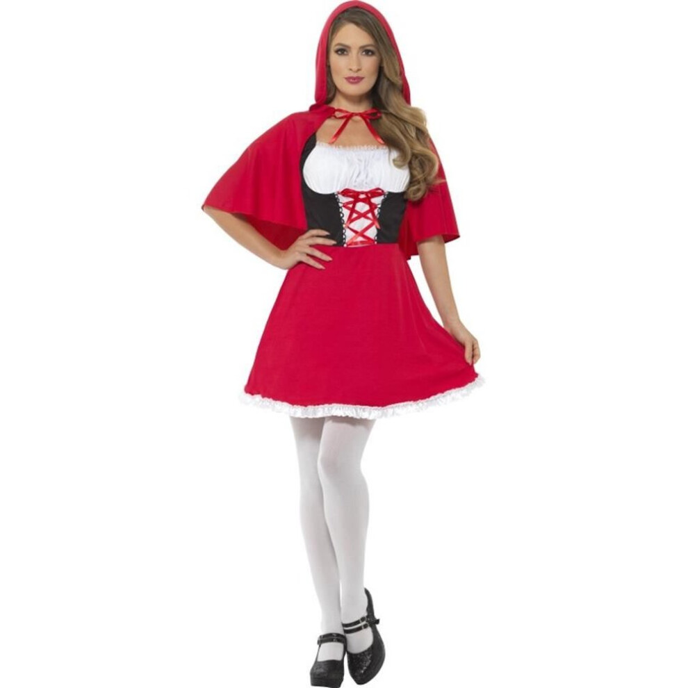 Red Riding Hood Costume, Red, with Short Dress & Cape