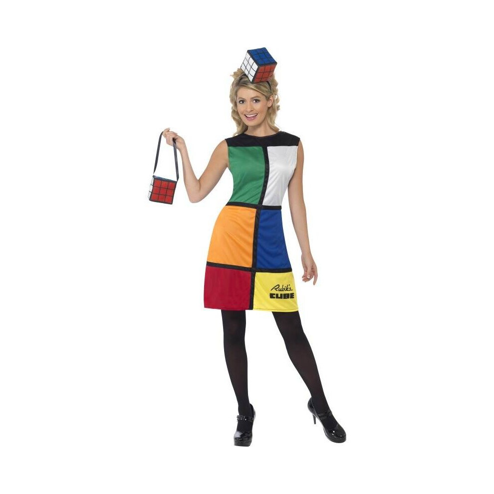 Smiffy's Rubik's Cube Costume Heanband, Uk Dress 8-10 Multicoloured