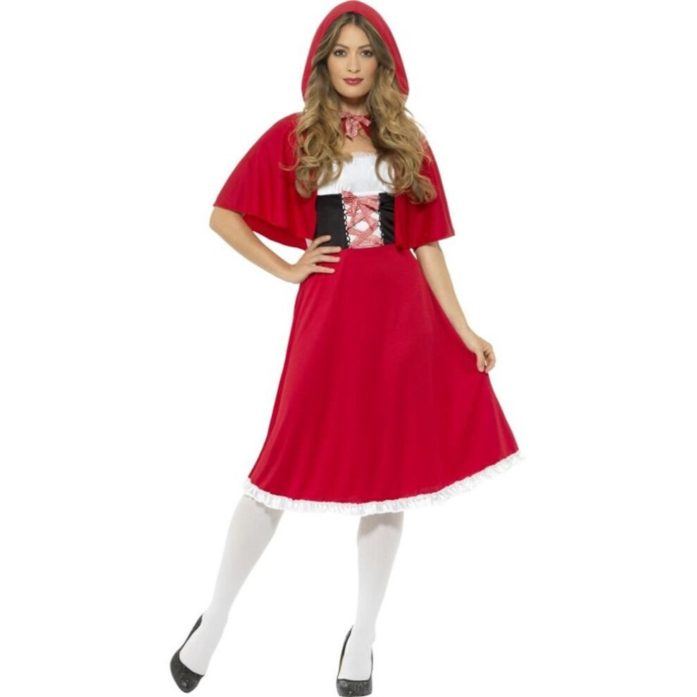 Smiffy's Riding Hood Costume, With Longer Length Dress & Cape Red