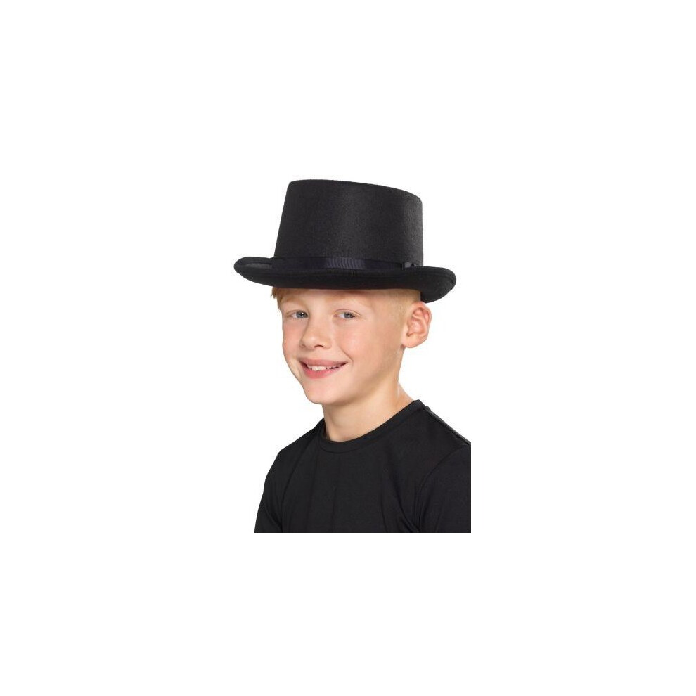 Kids Top Hat Black, Boys Fancy Dress, One Size