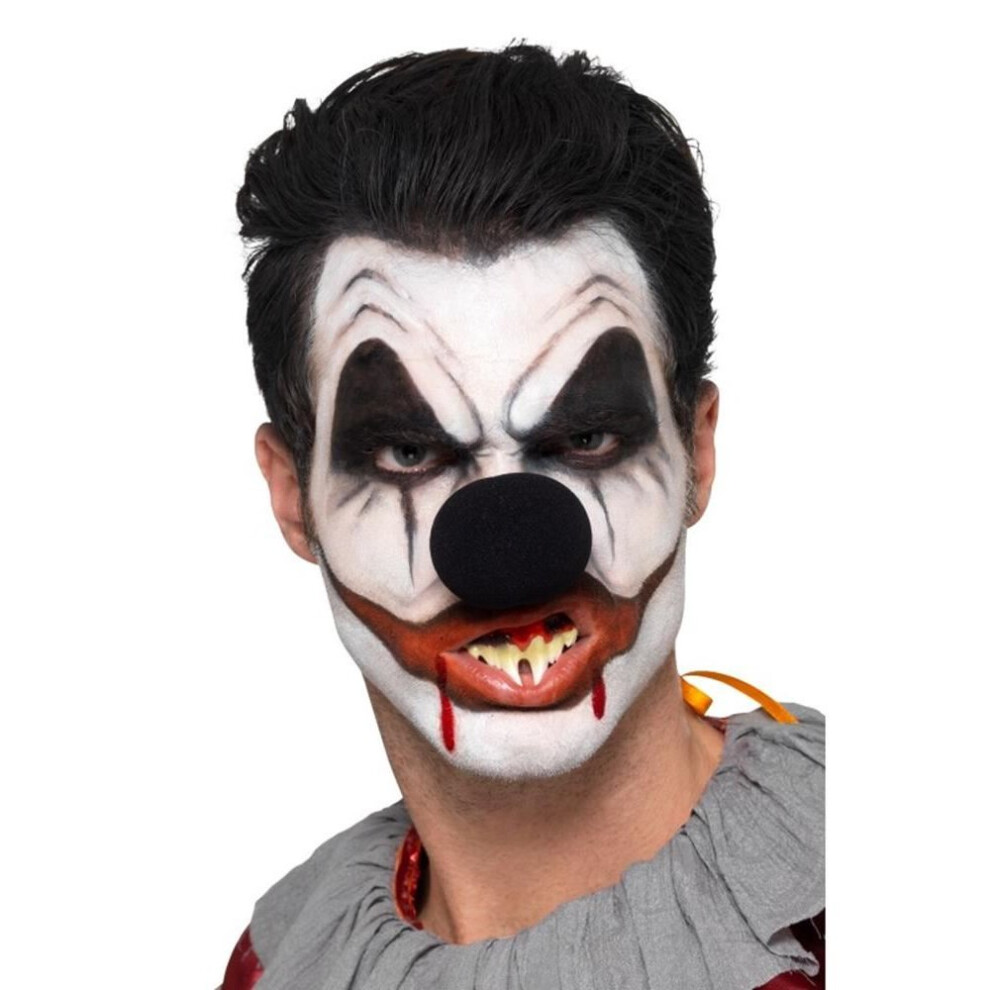 Smiffy's Killer Clown Facepaint Kit With 3 Colours Blood Nose Teeth Sponge & Brush Multicoloured