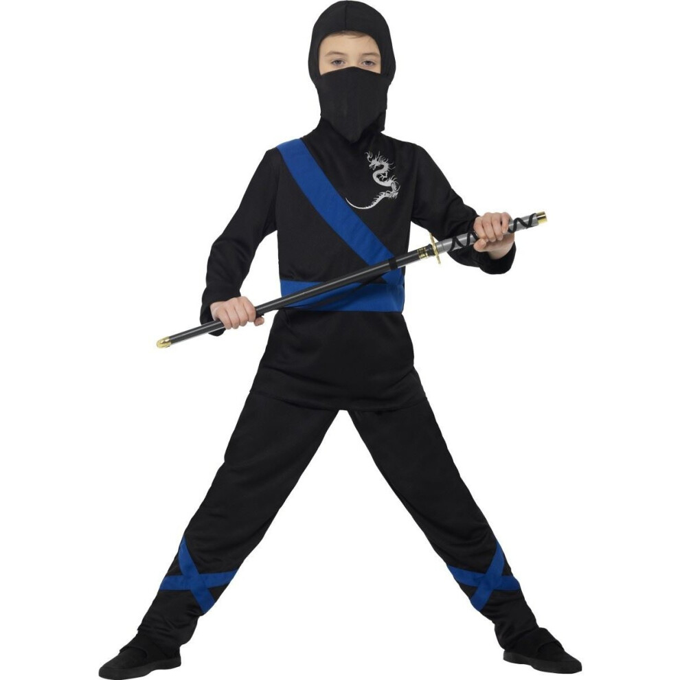 Smiffy's Ninja Assassin Costume, Small Age 4-6 Blue