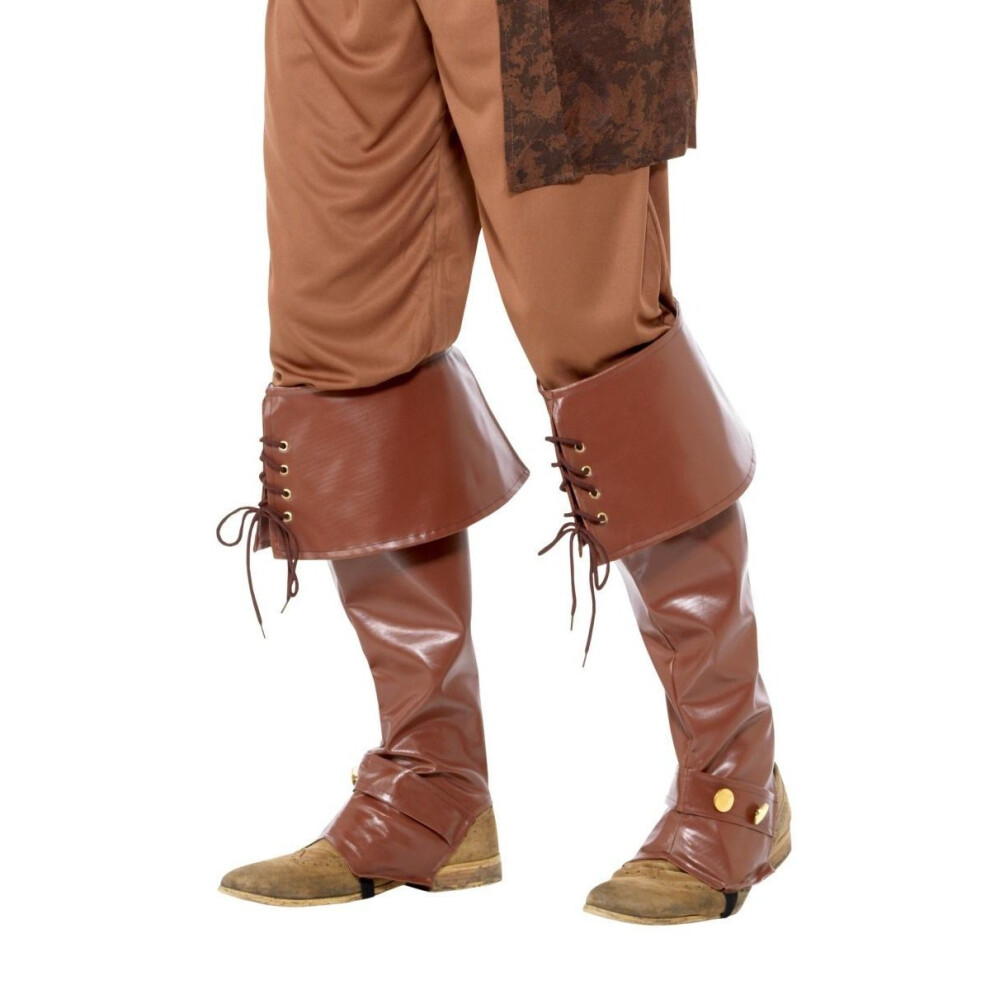 Smiffy's Deluxe Pirate Bootcovers, Pirate Fancy Dress, One Size Brown