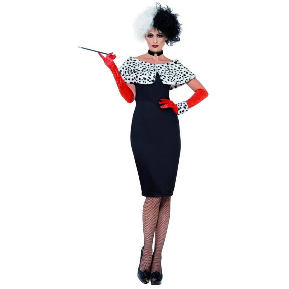 Cruella Deville Evil Madame Costume, Fancy Dress, UK Size 20-22