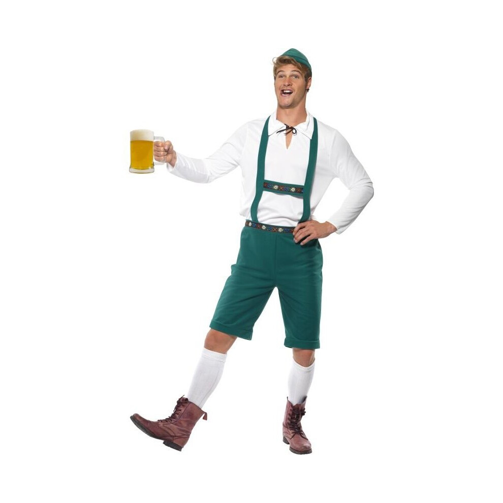 Smiffy's Oktoberfest Costume, Chest 46"-48" Green