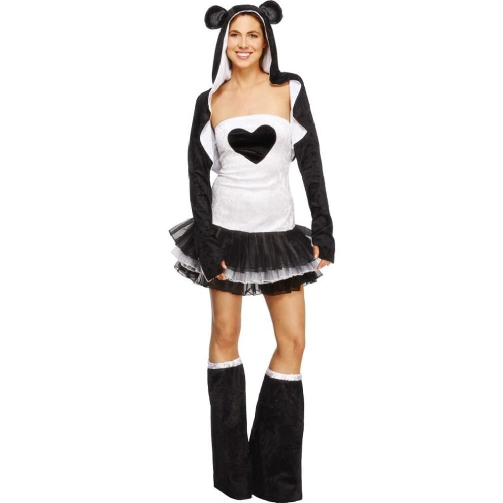Smiffy's Fever Panda Costume, Tutu Dress, Fever Fancy Dress, Uk Size 4-6 White