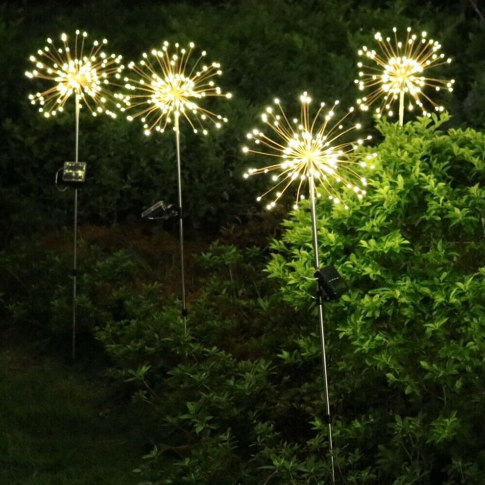 (2 x Stake Lights) GEEZY Solar Powered Lights Fairy Light Patio Garden Multiple Colours 90 LED Starburst