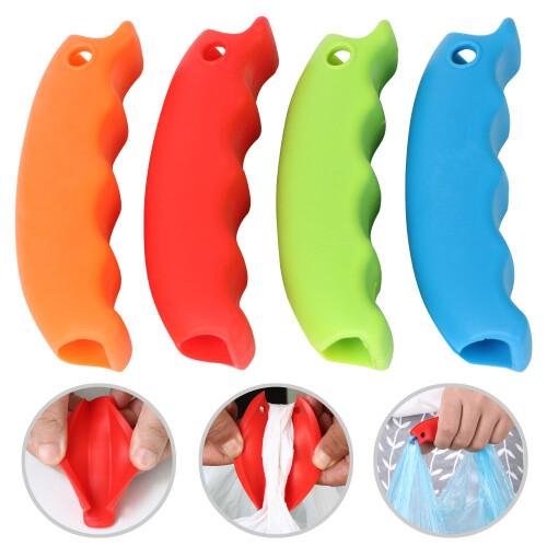 TRIXES Set of 4 Silicone Plastic Bag Holders Assorted Colours 1