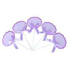 TRIXES Set of 5 Blank Vintage Food Marker Labels with Ribbon Bow Purple