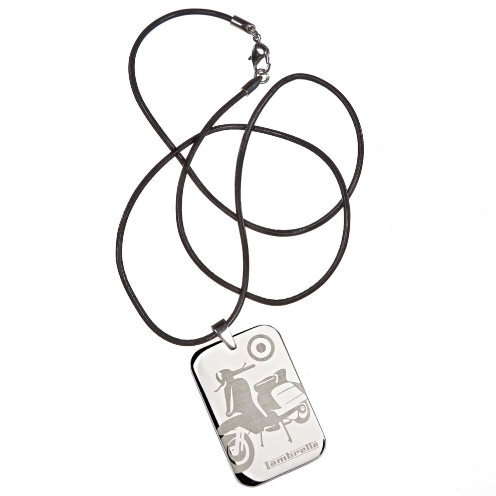 Lambretta Scooter Dog Tag Men's Necklace Silver